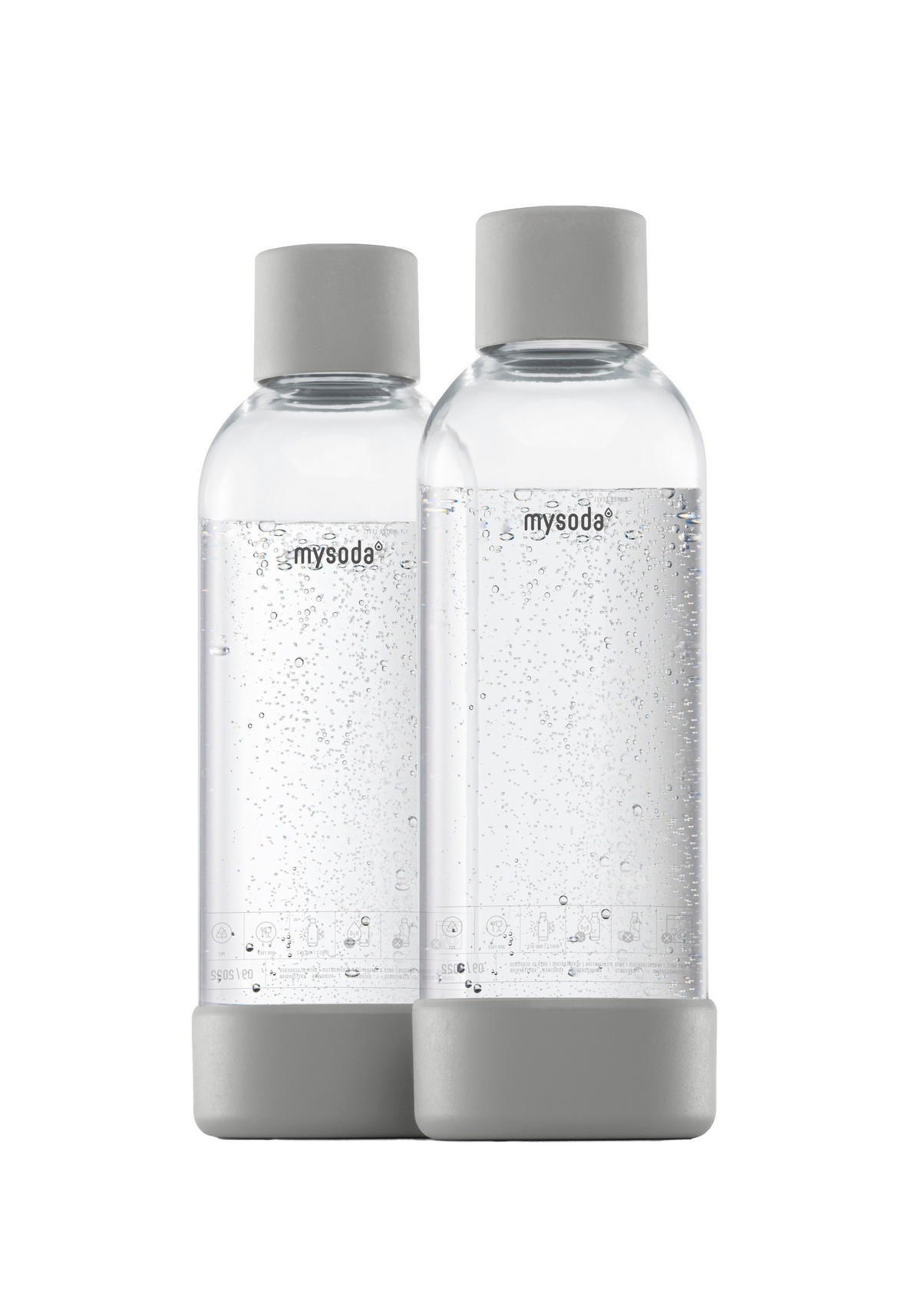 WASSERSPRUDLER-FLASCHE 2er Pack 1,0ltr.  - Salbeigrün, Basics, Naturmaterialien/Kunststoff (8.7/26.7cm) - mysoda
