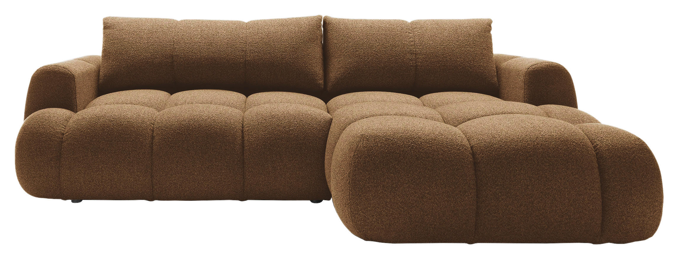 ECKSOFA Dunkelbraun Struktur  - Dunkelbraun/Schwarz, KONVENTIONELL, Kunststoff/Textil (272/172cm) - Carryhome