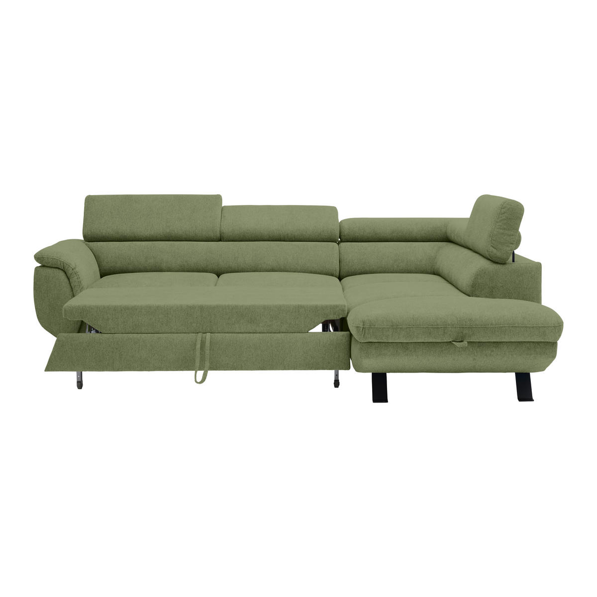 HÖRNSOFFA i vävt tyg olivgrön  - olivgrön/svart, Modern, metall/textil (257/198cm) - MID.YOU