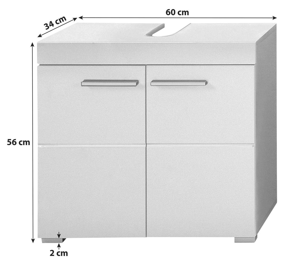 WASCHBECKENUNTERSCHRANK 60/56/34 cm  - Silberfarben/Grau, MODERN, Holzwerkstoff/Kunststoff (60/56/34cm) - MID.YOU