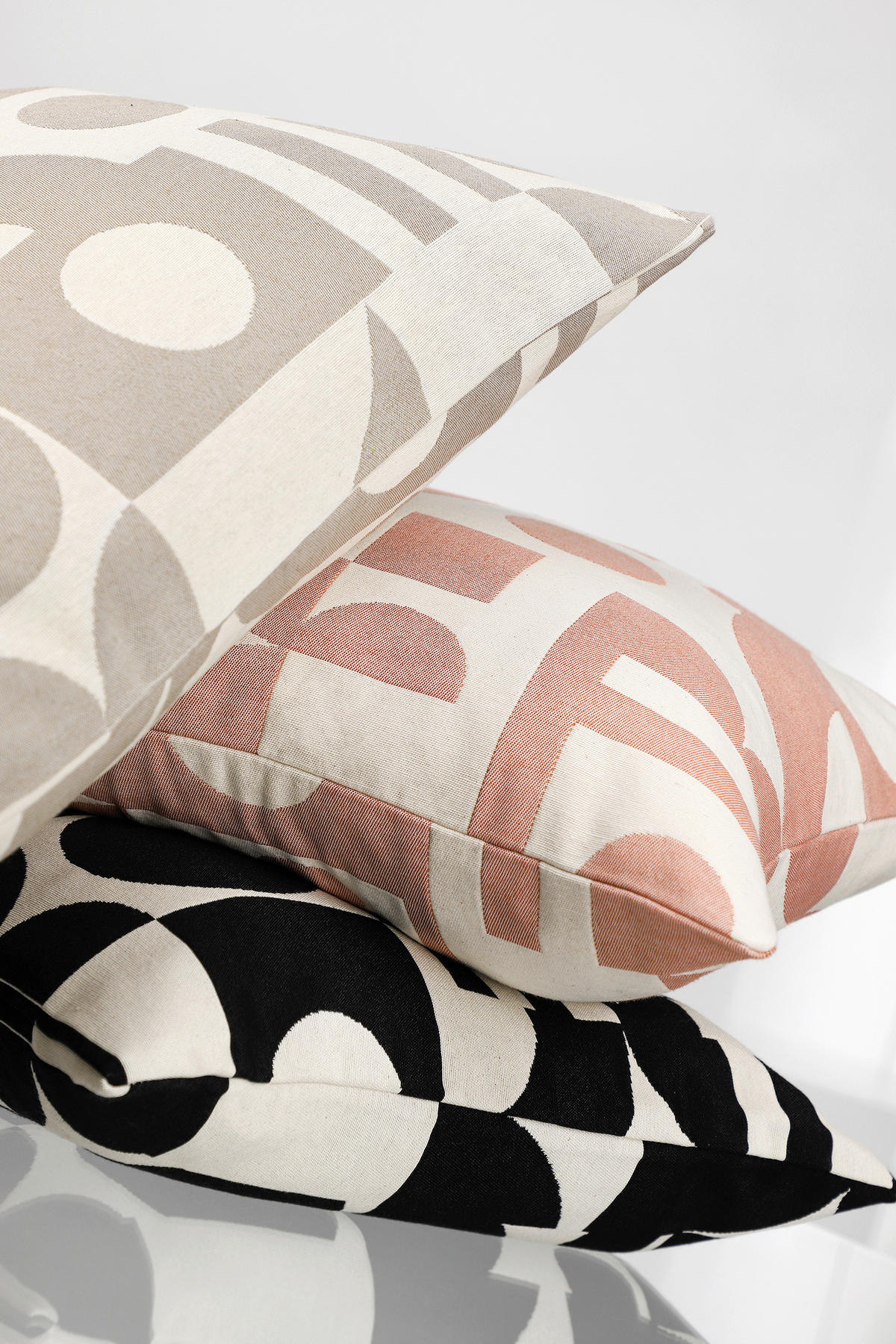 KISSENHÜLLE JustB! by Bettina Zimmermann 38/58 cm  - Altrosa/Naturfarben, Design, Textil (38/58cm) - Musterring