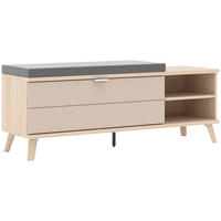 GARDEROBENBANK  in 130/51/38 cm  - Chromfarben/Kaschmir, Design, Textil/Metall (130/51/38cm) - Stylife