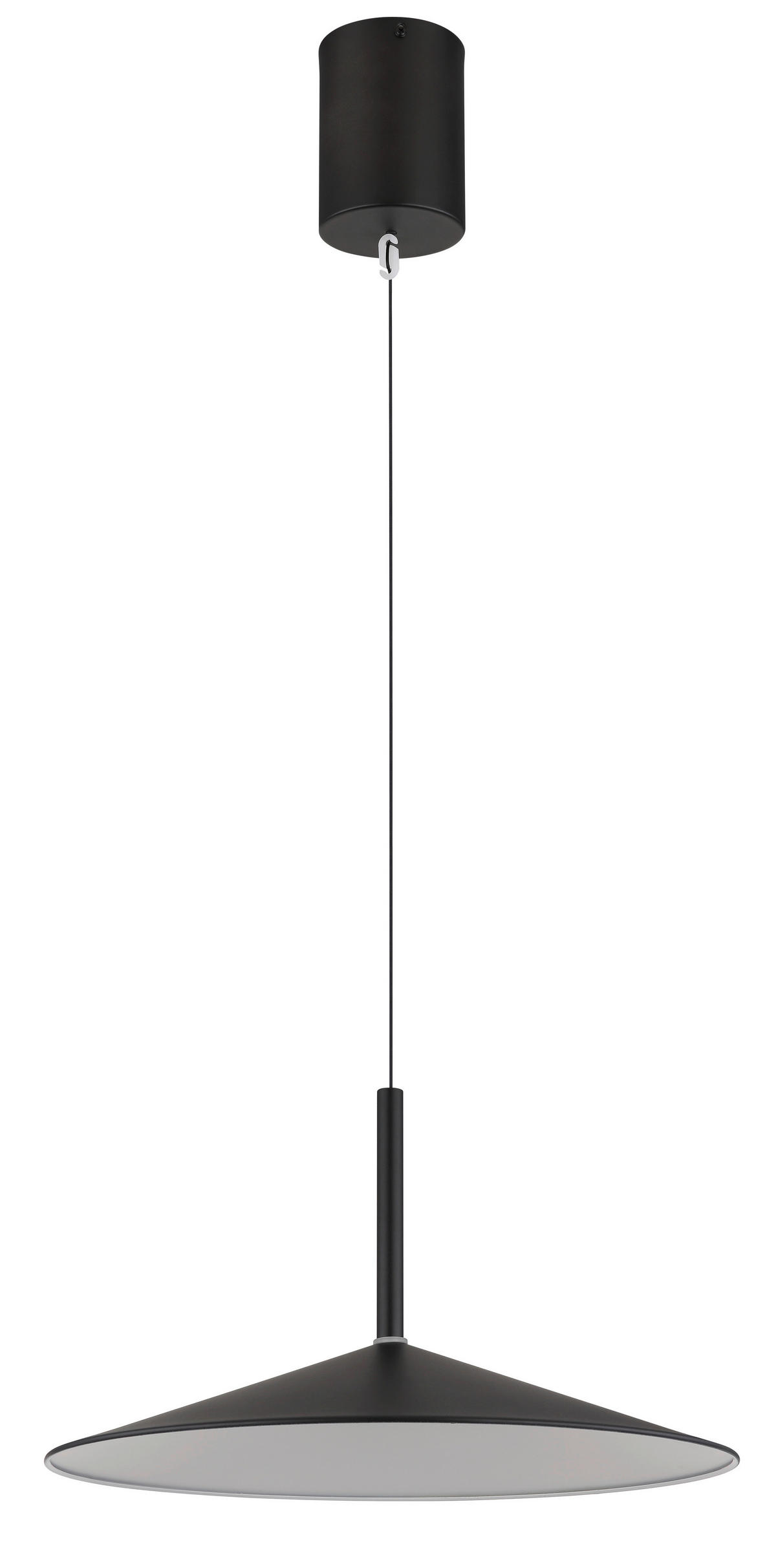 LED-HÄNGELEUCHTE LAMPONE 47,5/150 cm   - Schwarz/Weiß, Design, Kunststoff/Metall (47,5/150cm) - Globo