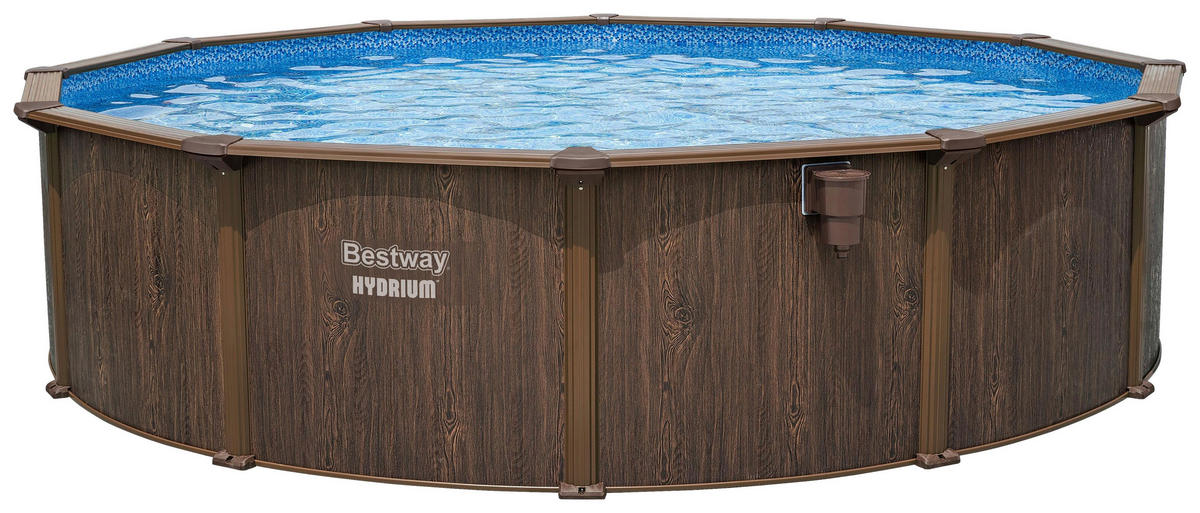 POOL SET 56384 460/132 cm  - Blau/Dunkelbraun, KONVENTIONELL, Kunststoff/Metall (460/132cm) - Bestway