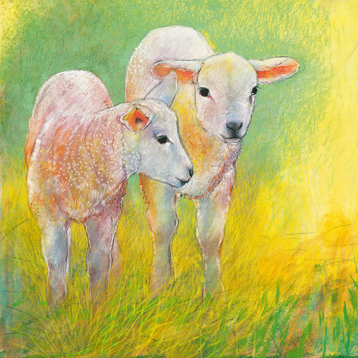 KUNSTDRUCK Tiere 30/30 cm  - Gelb/Creme, Basics, Papier (30/30cm) - Monee