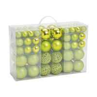 CHRISTBAUMKUGEL-SET 100-teilig  - Grün, Basics, Kunststoff (35,0/23,0/12,0cm)
