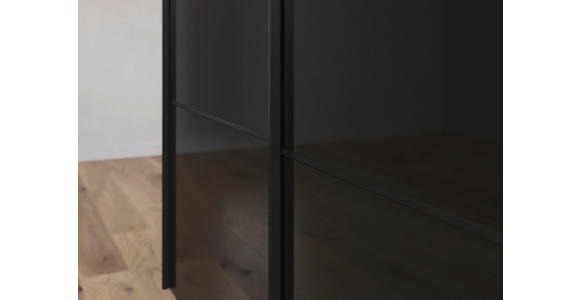 SCHWEBETÜRENSCHRANK 301/223/68 cm 3-türig Schwarz, Weiß - Schwarz/Weiß, KONVENTIONELL, Glas/Holzwerkstoff (301/223/68cm) - Novel