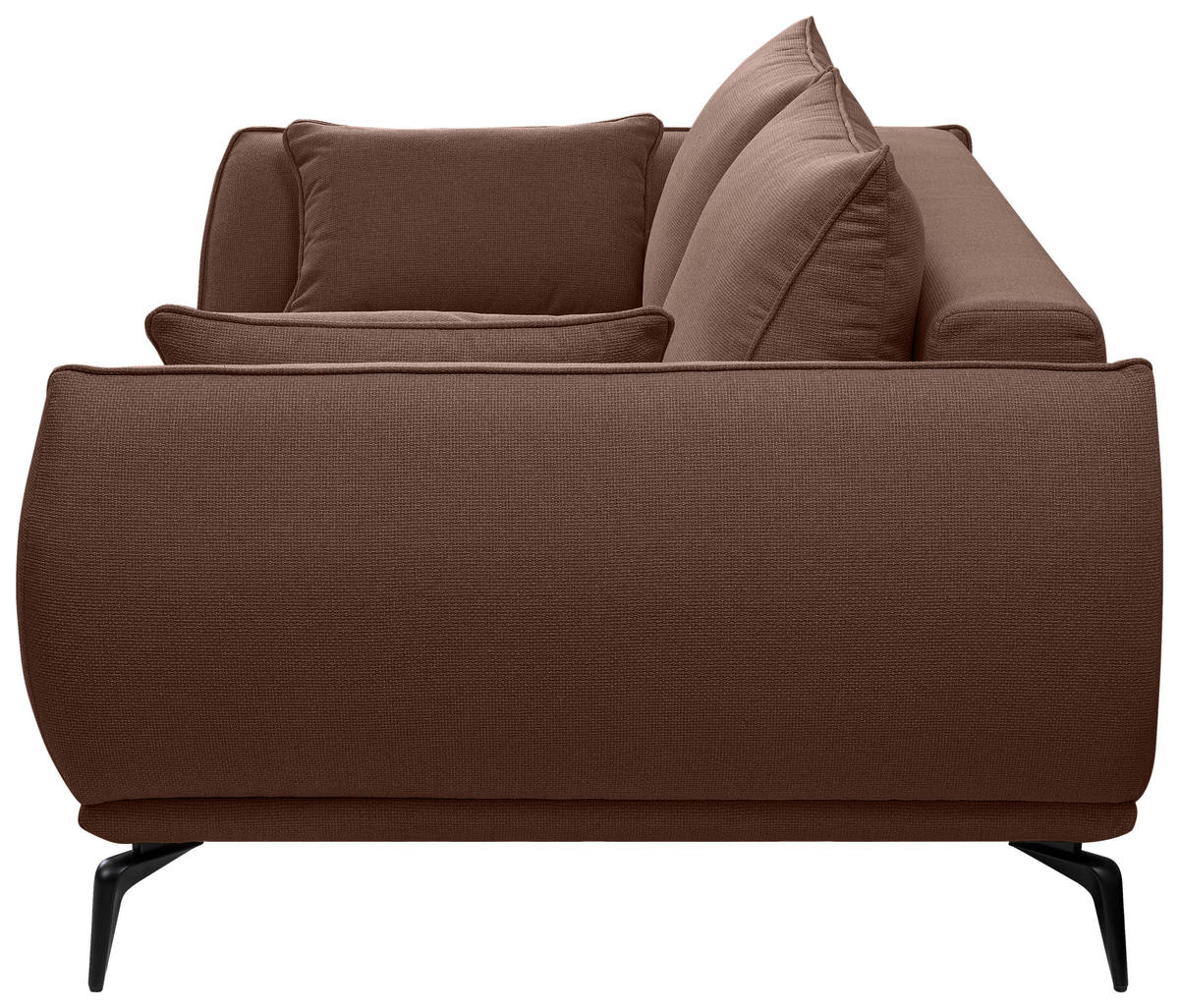 2-SITZER-SOFA in Webstoff Braun  - Schwarz/Braun, Modern, Textil/Metall (208/86/118cm) - MID.YOU