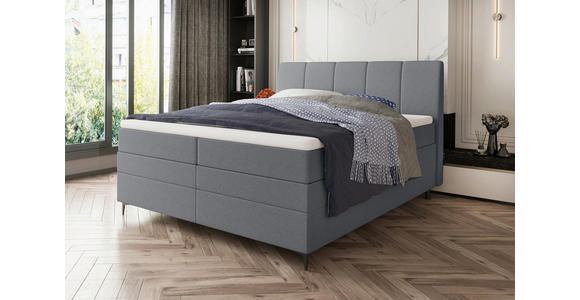 BOXSPRINGBETT 180/200 cm  in Grau  - Schwarz/Grau, KONVENTIONELL, Textil/Metall (180/200cm) - Carryhome