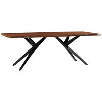 STOL ZA BLAGOVAONICU  crna, boje oraha  drvo, metal      - boje oraha/crna, Moderno, drvo/metal (200/100/76cm) - MID.YOU