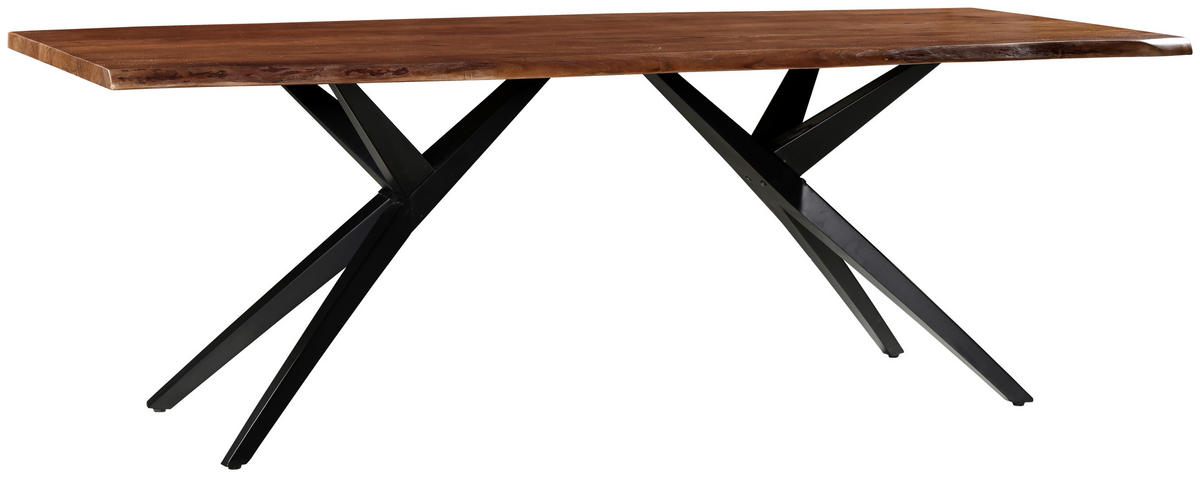 STOL ZA BLAGOVAONICU  crna, boje oraha  drvo, metal      - boje oraha/crna, Moderno, drvo/metal (200/100/76cm) - MID.YOU