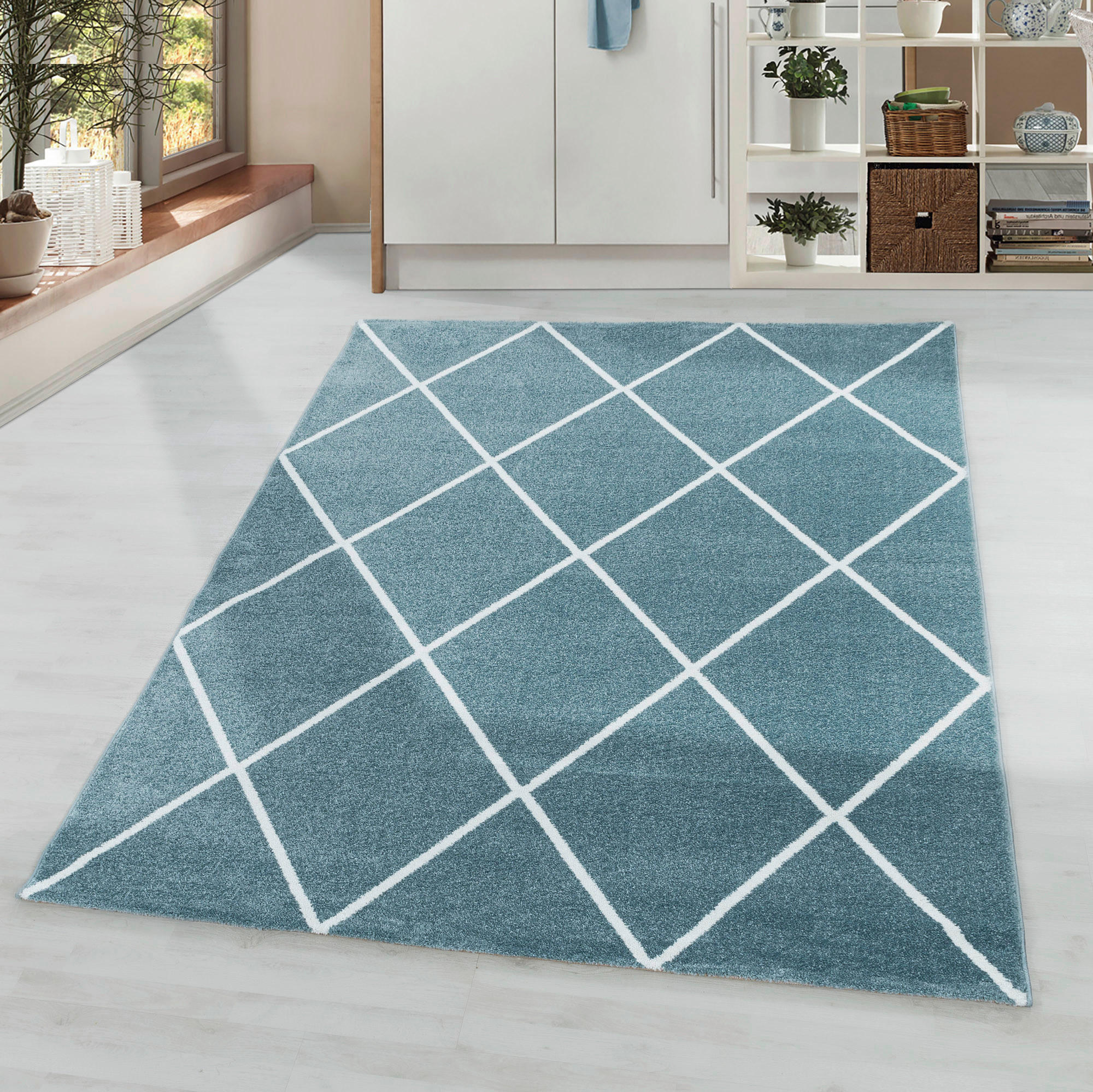 LÄUFER 80/250 cm Rio 4601 blau  - Blau, Basics, Textil (80/250cm) - Novel