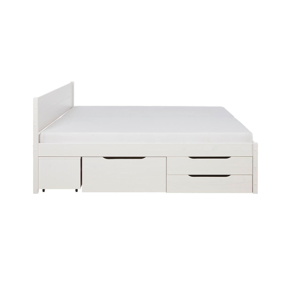 Stauraumbett   160/200 cm   bijela  - bijela/prirodne boje, Konvencionalno, drvo (160/200cm) - Zandiara