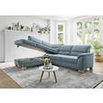 ECKSOFA Blau Mikrofaser  - Wildeiche/Blau, KONVENTIONELL, Holz/Textil (224/254cm) - Carryhome