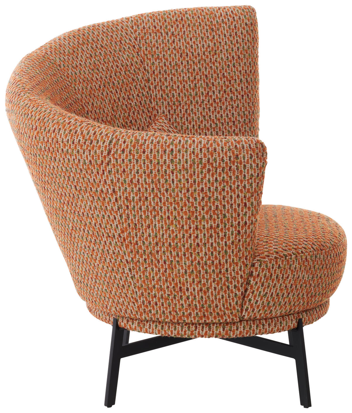 DESIGNSESSEL in Flachgewebe Orange  - Schwarz/Orange, Design, Textil/Metall (97/95/88cm) - Musterring