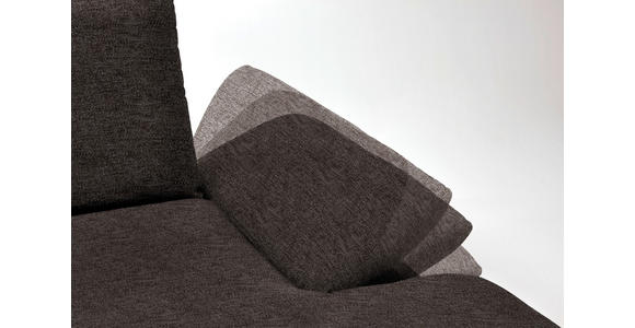 ECKSOFA in Flachgewebe Dunkelbraun  - Dunkelbraun/Schwarz, Design, Holz/Textil (314/159cm) - Dieter Knoll