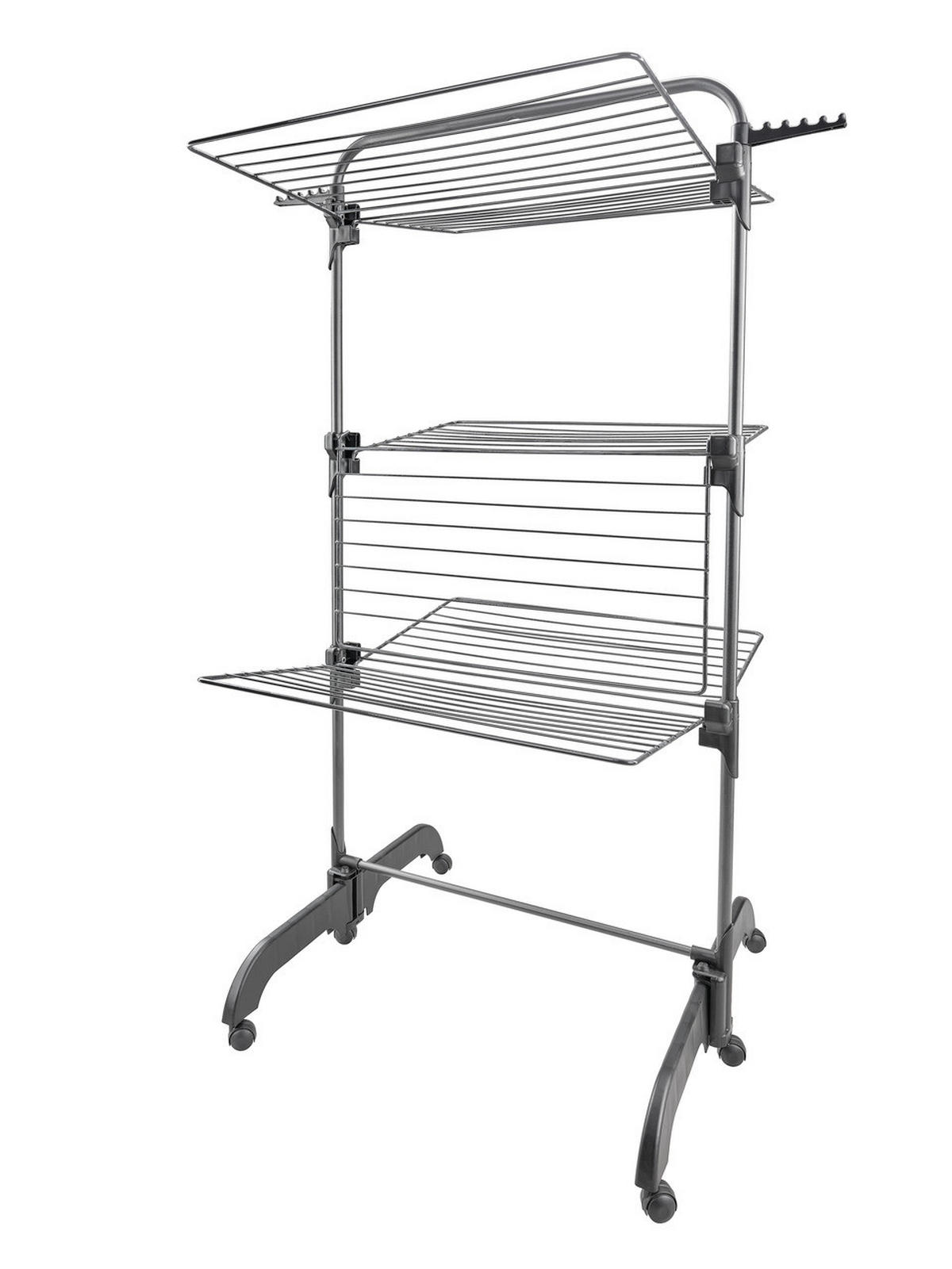 TURMWÄSCHETROCKNER COMFORT TOWER 420 BLACK 76,5/70/145 cm  - Schwarz, Basics, Kunststoff (76,5/70/145cm) - Leifheit