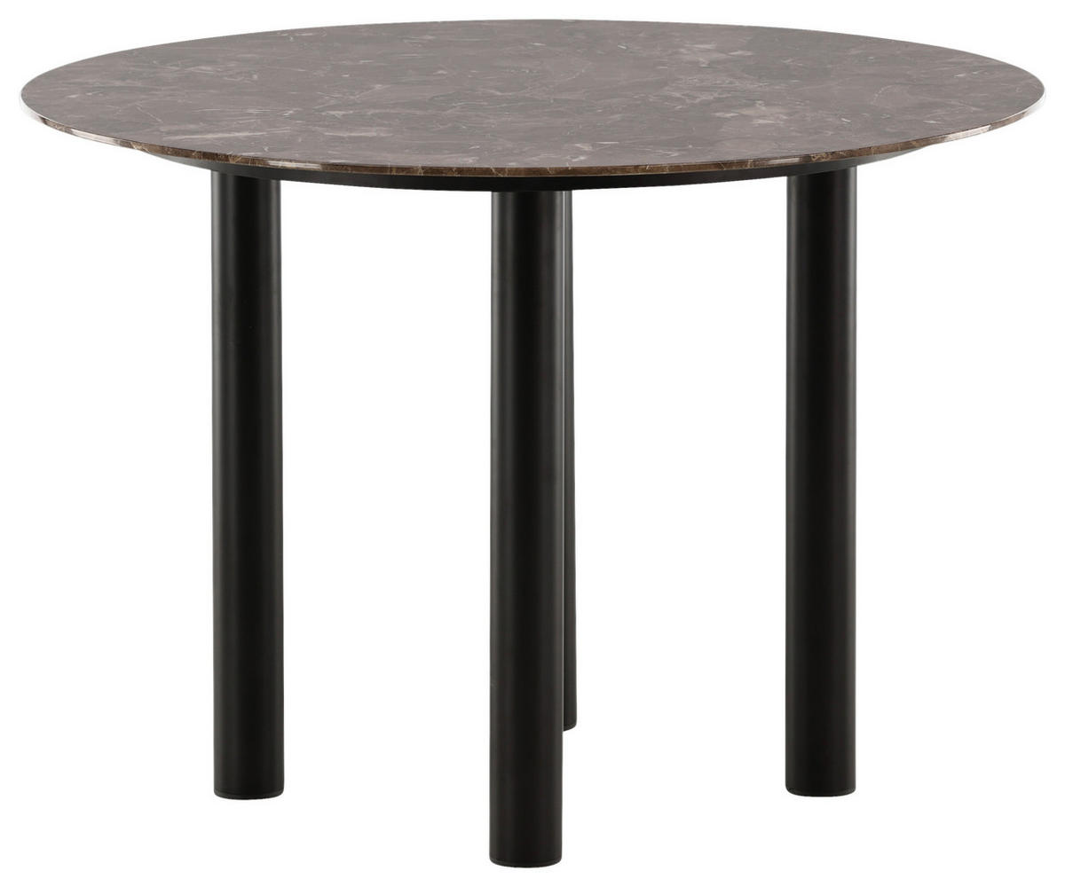 ESSTISCH furniert Schwarz, Dunkelbraun  - Dunkelbraun/Schwarz, Design, Holzwerkstoff/Metall (106/106/75cm) - Livetastic