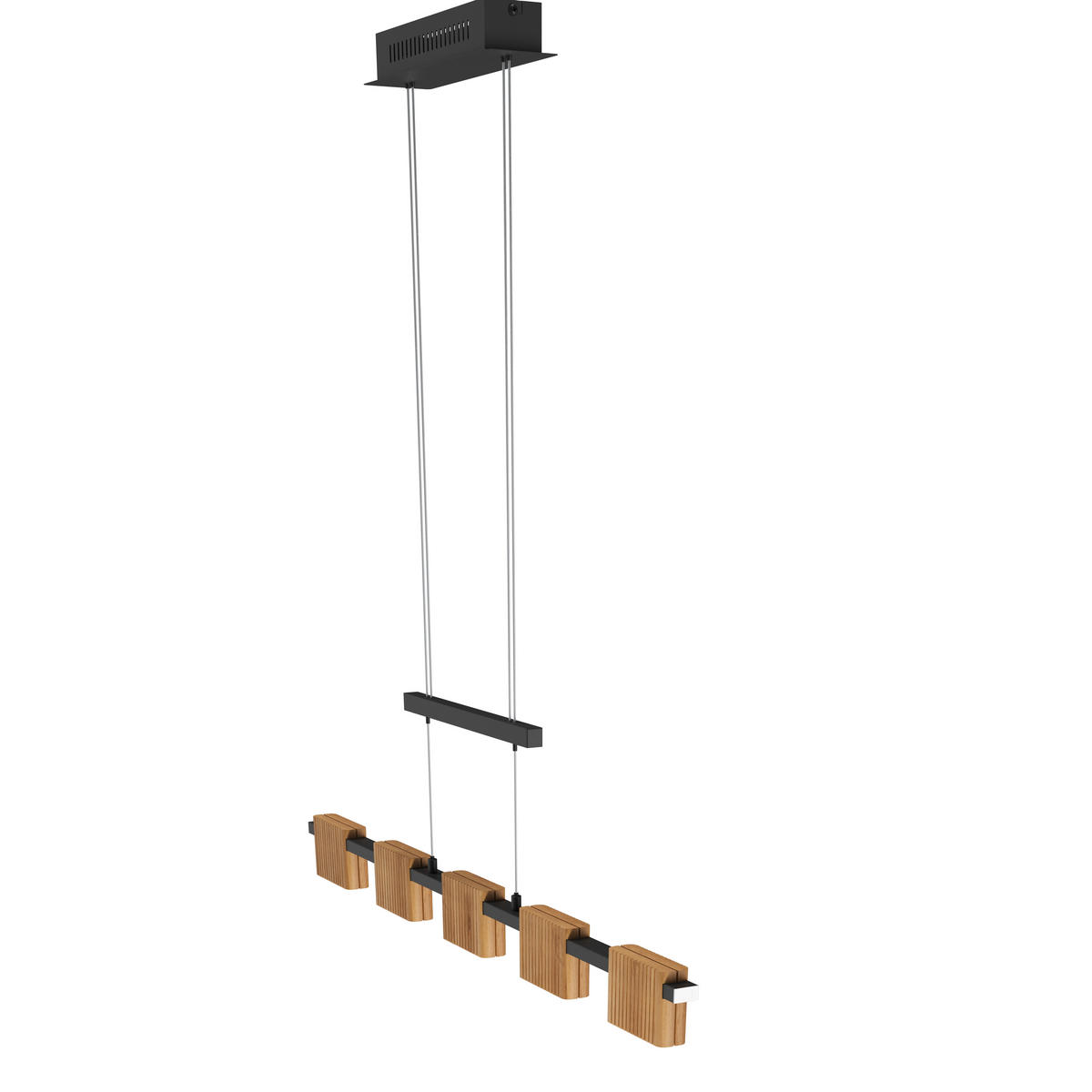 LED-HÄNGELEUCHTE 100/10/150 cm  - Schwarz, Natur, Holz/Metall (100/10/150cm) - Waldwelt