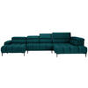 WOHNLANDSCHAFT in Webstoff Petrol  - Petrol/Schwarz, Design, Textil/Metall (177/385/216cm) - Welnova