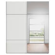 SCHWEBETÜRENSCHRANK 201/223/68 cm 2-türig Weiß  - Chromfarben/Weiß, KONVENTIONELL, Glas/Holzwerkstoff (201/223/68cm) - Novel