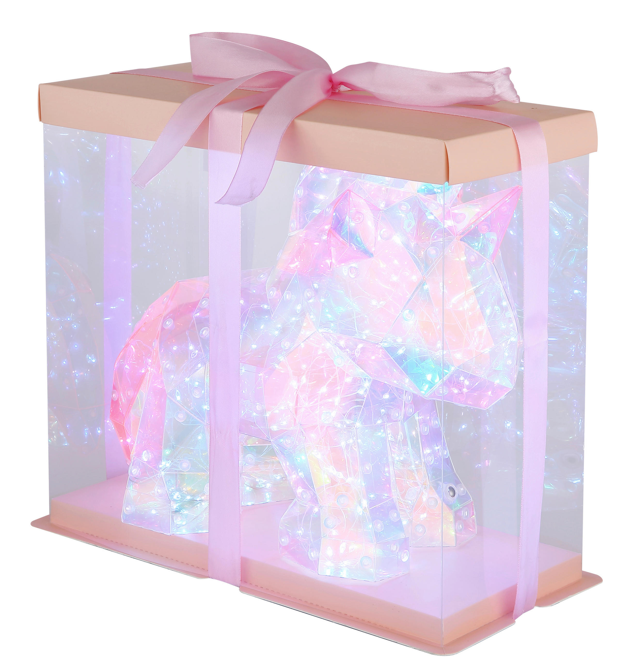 LED-TISCHLEUCHTE BRONDAR 30/14/26 cm   - Klar/Pink, Basics, Kunststoff (30/14/26cm) - Globo