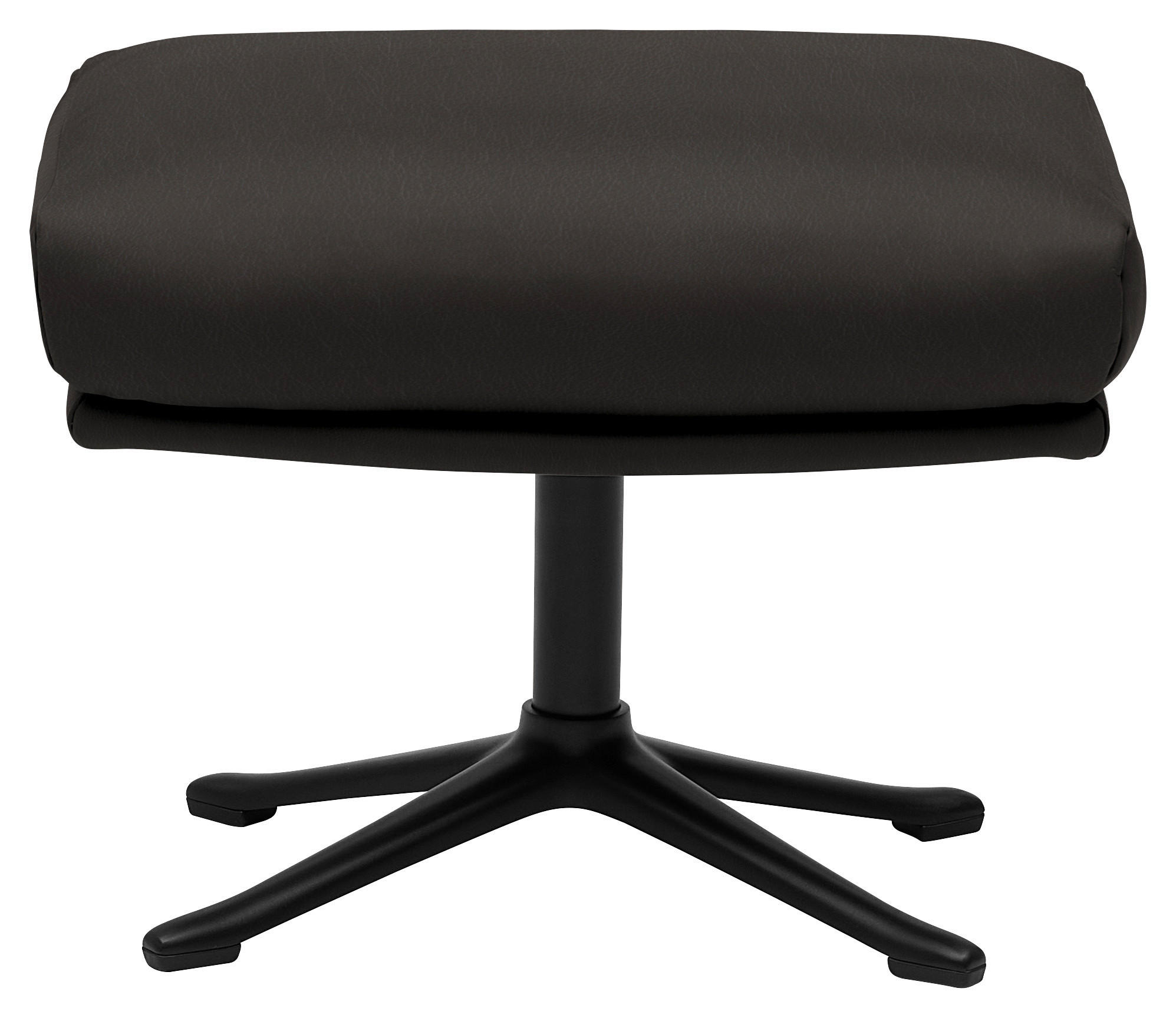 HOCKER in Leder Dunkelbraun  - Dunkelbraun/Schwarz, Design, Leder/Metall (54/41/41cm) - home24