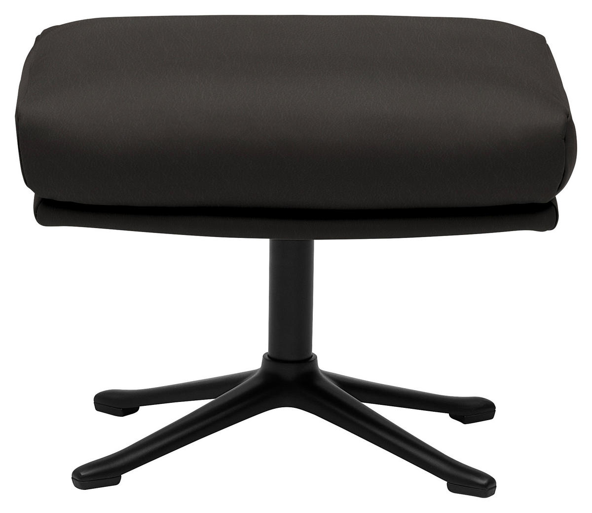 HOCKER in Leder Dunkelbraun  - Dunkelbraun/Schwarz, Design, Leder/Metall (54/41/41cm) - home24