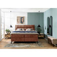 BOXSPRINGBETT 180/200 cm,  in Rotbraun, Topper, H3 + H3 = fest  - Rotbraun/Schwarz, Design, Textil/Metall (180/200cm) - Esposa