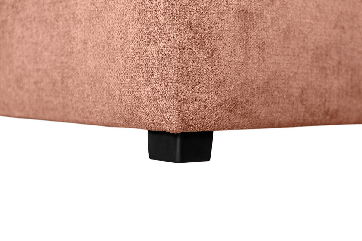 WOHNLANDSCHAFT VALERI Koralle Chenille  - Koralle/Schwarz, Design, Kunststoff/Textil (208/305/157cm) - MID.YOU