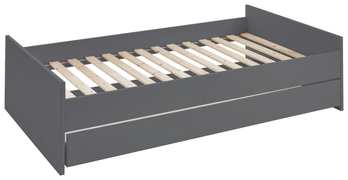 BODENBETT. 120/200 cm  in Anthrazit  - Anthrazit, LIFESTYLE, Holz/Holzwerkstoff (120/200cm) - Stylife