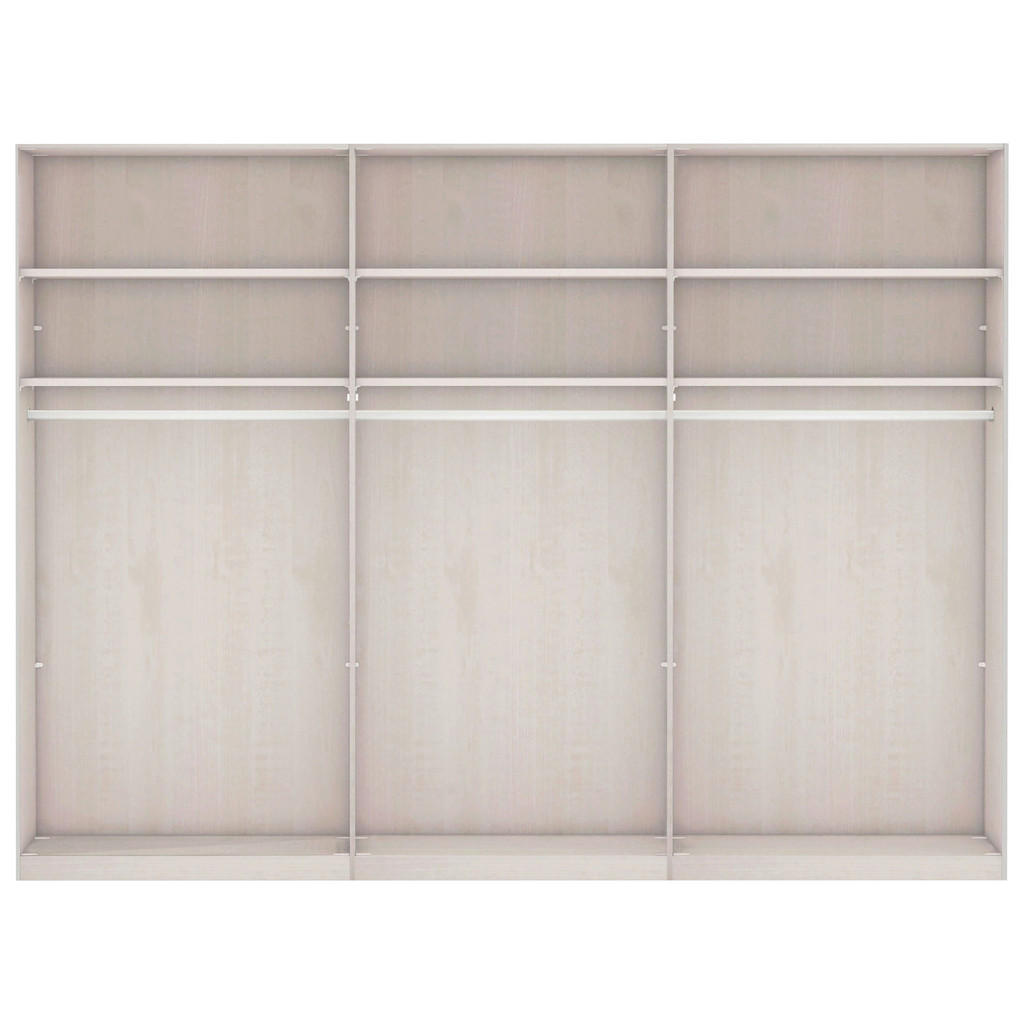 Thumbnail - Voleo Schwebetürenschrank, Weiß, Eiche Bianco, Holzwerkstoff, 6 Fächer, 300x236x67 cm, ISO 9001, Goldenes M, Made in Ger...