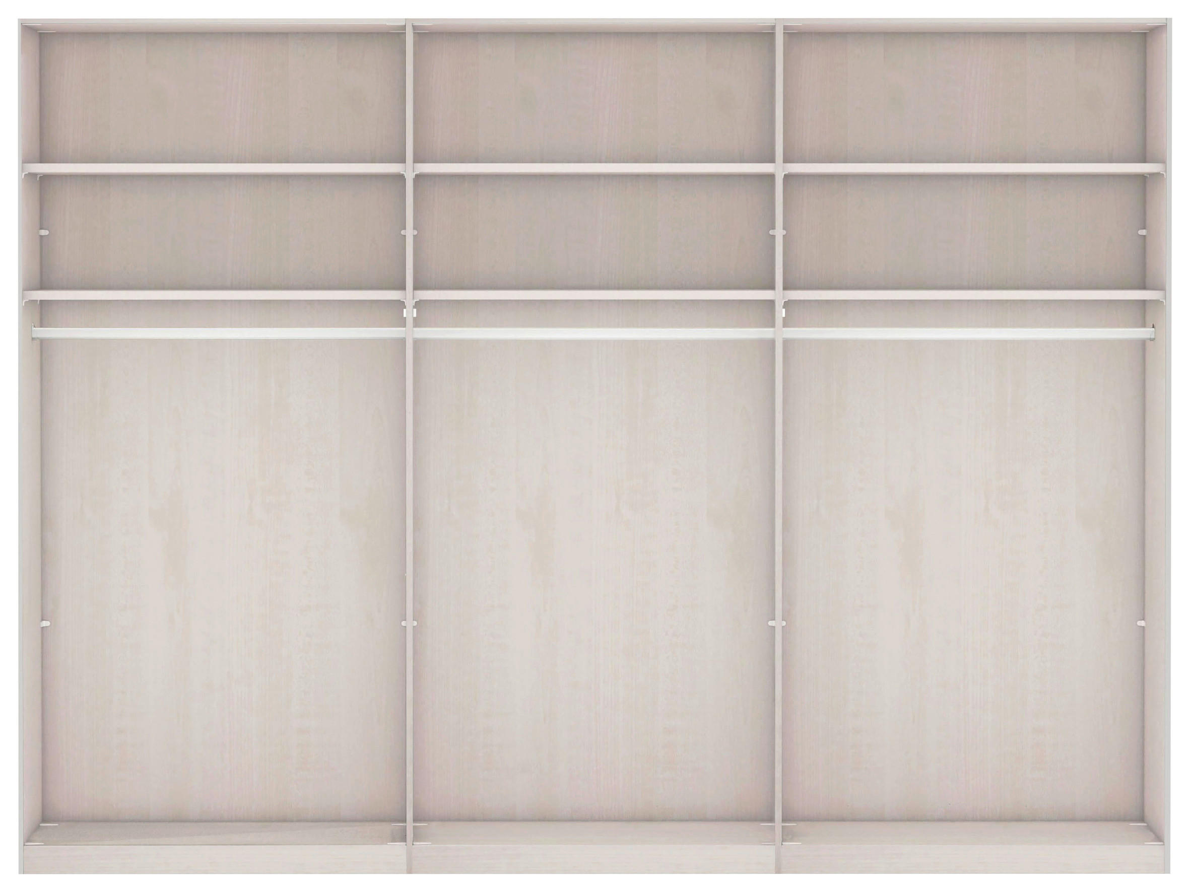 Thumbnail - Voleo Schwebetürenschrank, Weiß, Holzwerkstoff, 6 Fächer, 300x236x67 cm, ISO 9001, Goldenes M, Made in Germany, Beimöbel...
