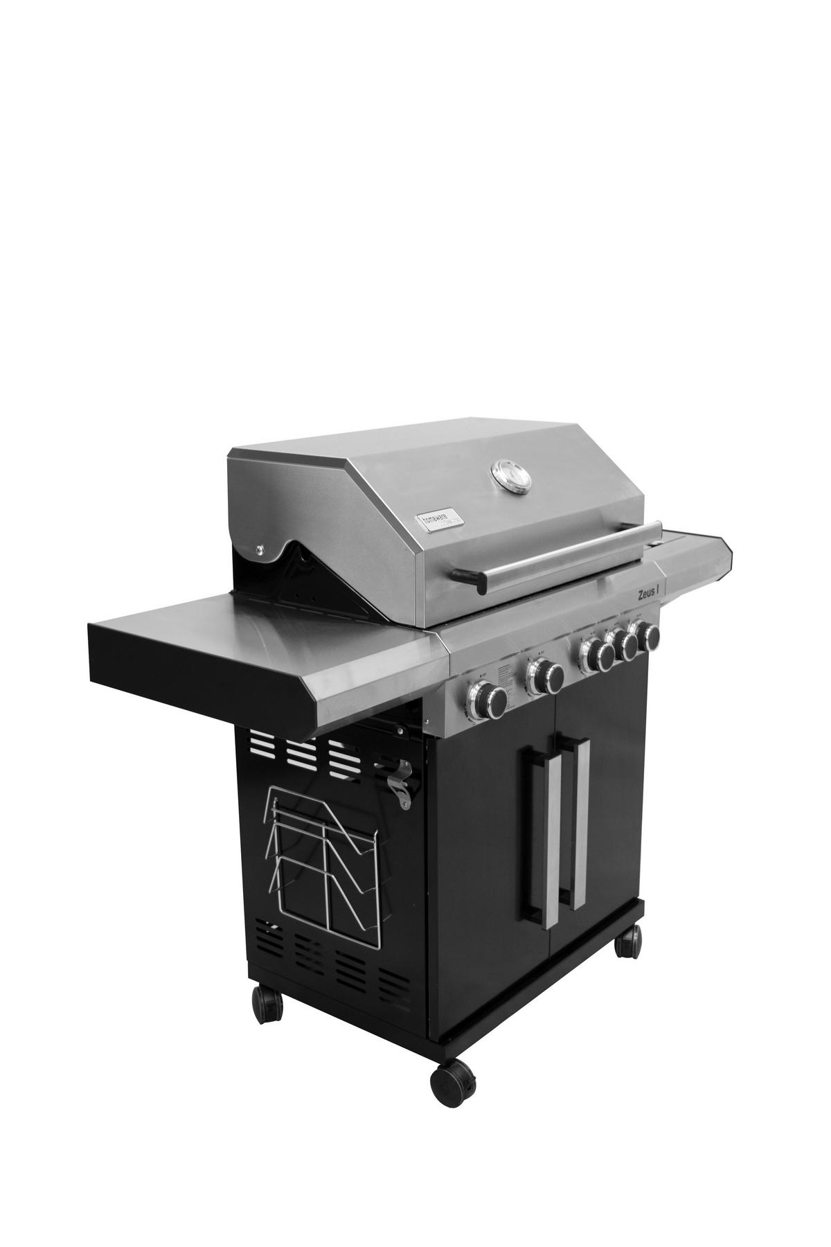 GASGRILL  Schwarz, Silberfarben  - Silberfarben/Schwarz, Basics, Metall (138/118/60cm) - Homeware