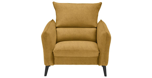 SESSEL in Velours Gelb - Gelb/Schwarz, Design, Holz/Textil (96/98/100cm) - Carryhome