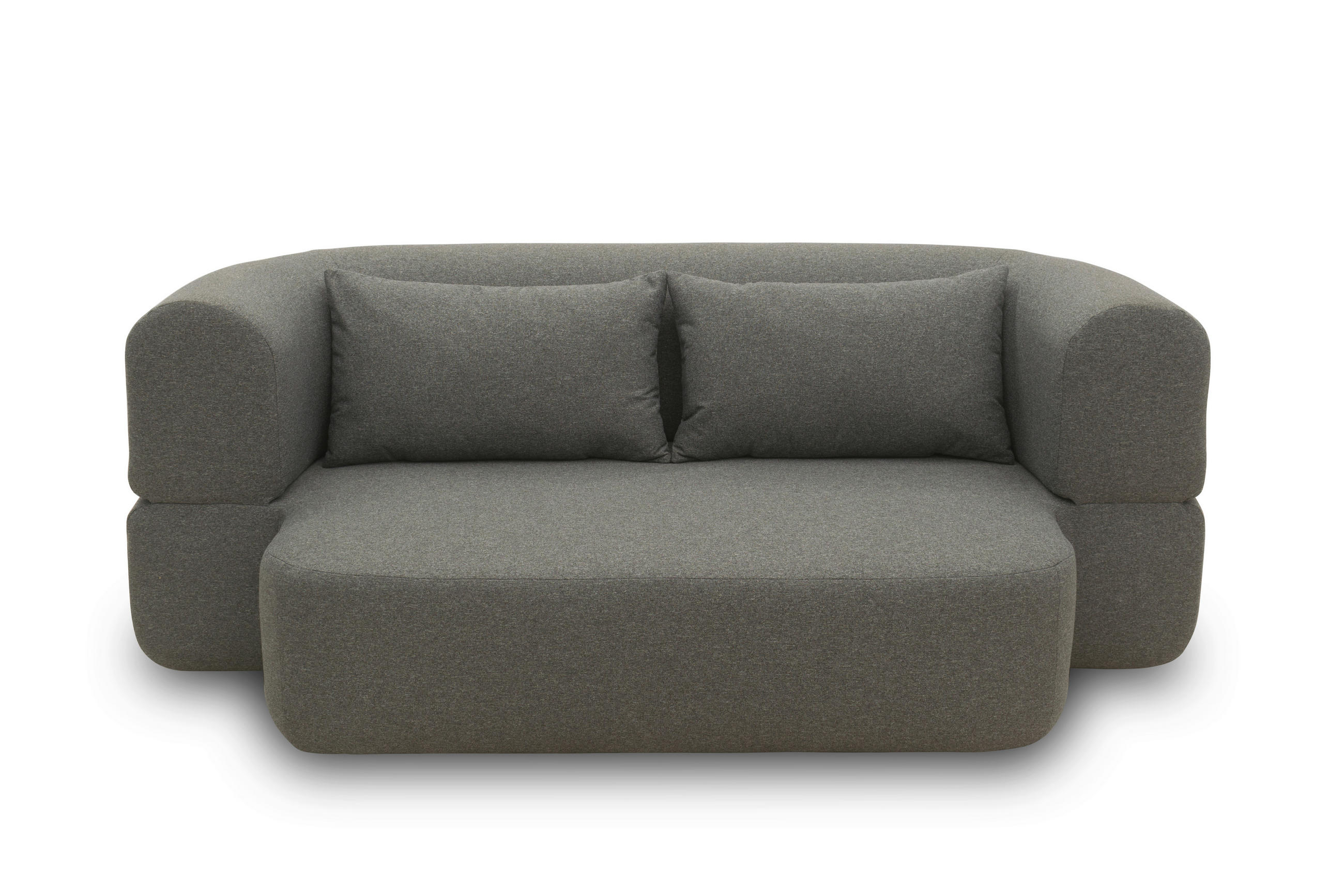 SCHLAFSOFA Webstoff Dunkelgrau  - Dunkelgrau/Schwarz, Design, Kunststoff/Textil (208/78/115cm) - MID.YOU