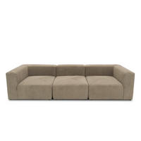 3-SITZER-SOFA Cord, Mikrofaser Schlammfarben  - Schlammfarben/Schwarz, Design, Kunststoff/Textil (301/69/108cm) - MID.YOU