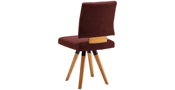 STUHL in Holz, Textil, Holzwerkstoff Rot, Schwarz, Eichefarben  - Eichefarben/Dunkelgrau, Design, Holz/Holzwerkstoff (50/88/60cm) - Venda