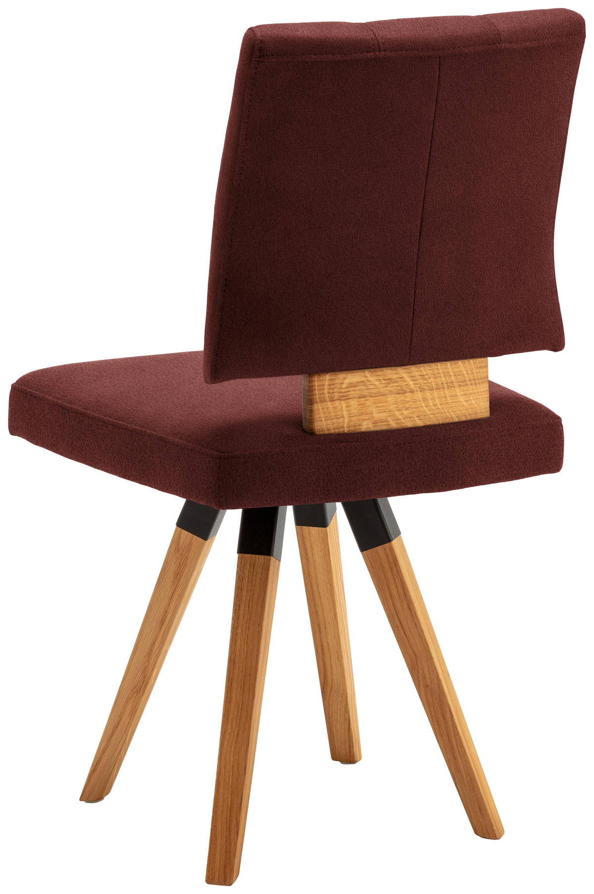 STUHL in Holz, Textil, Holzwerkstoff Rot, Schwarz, Eichefarben  - Eichefarben/Dunkelgrau, Design, Holz/Holzwerkstoff (50/88/60cm) - Venda