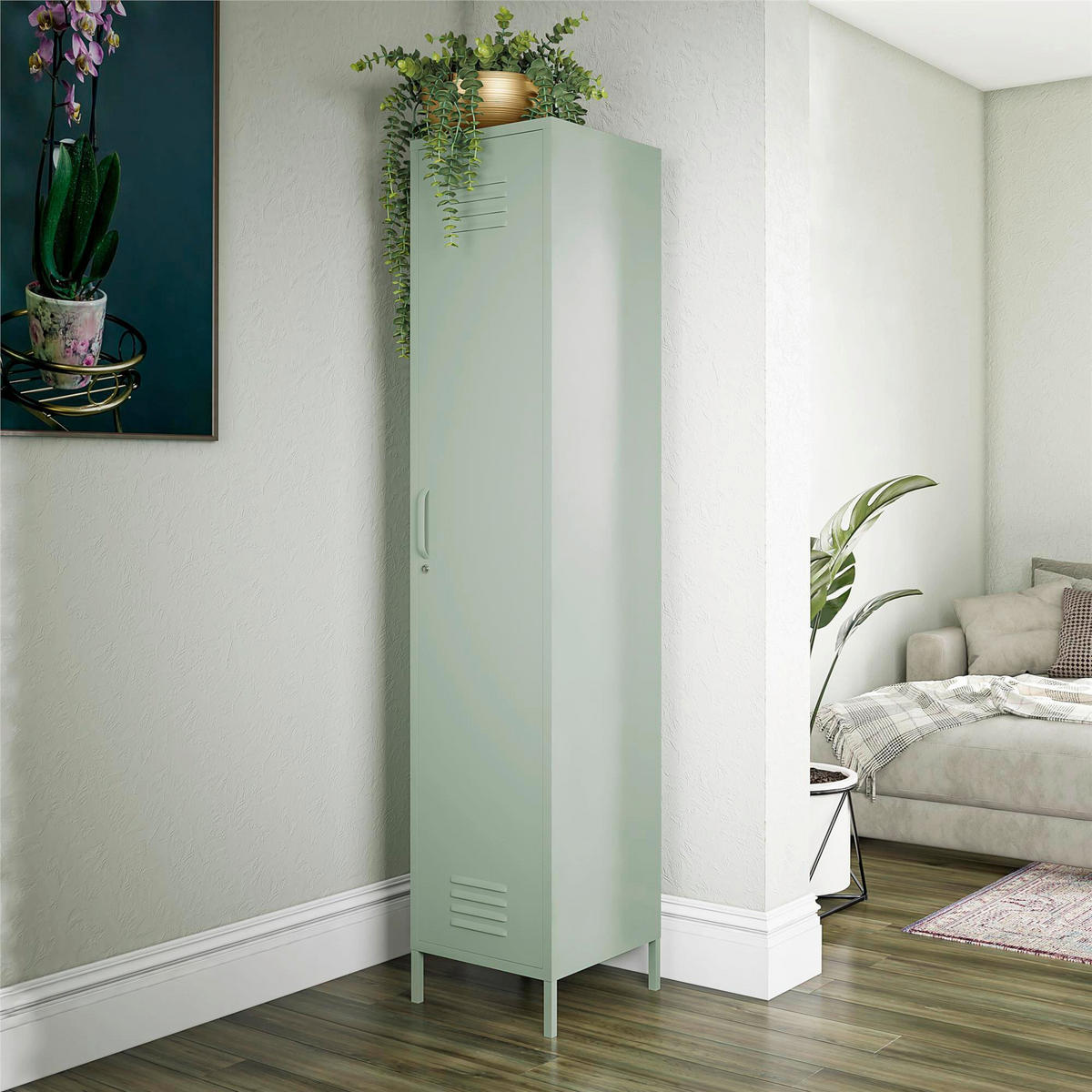 GARDEROBENSCHRANK Mission District  in 38/185/40 cm  - Grün, Design, Metall (38/185/40cm) - MID.YOU