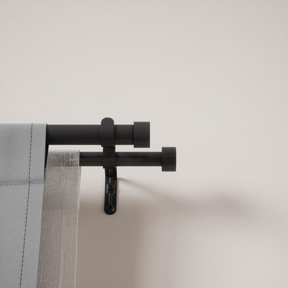 VORHANGSTANGE 309 cm  - Schwarz, KONVENTIONELL, Kunststoff/Metall (309cm) - Umbra
