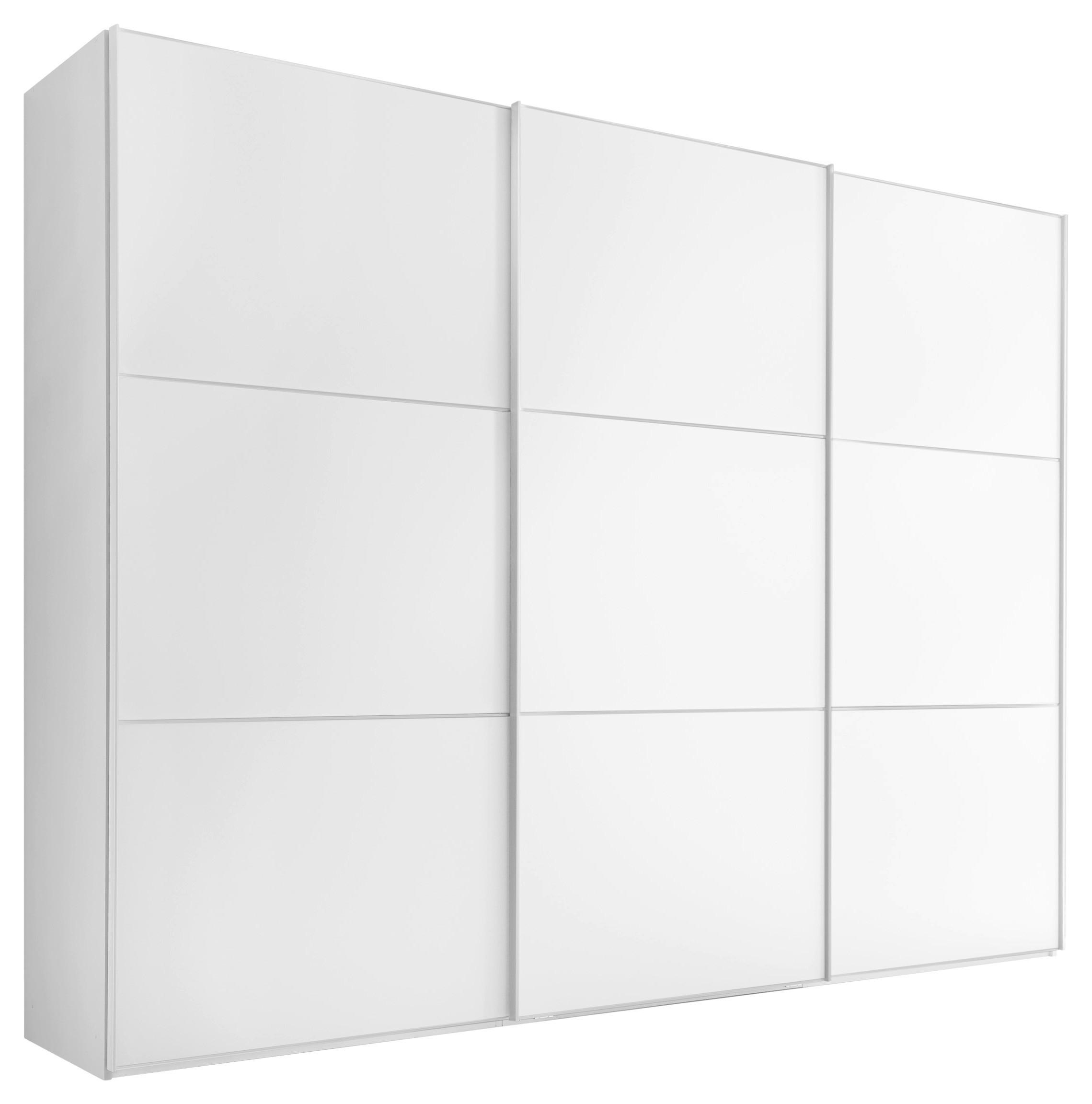 SCHWEBETÜRENSCHRANK in Weiss  - Weiss/Alufarben, Modern, Holzwerkstoff (336/222/68cm) - MID.YOU