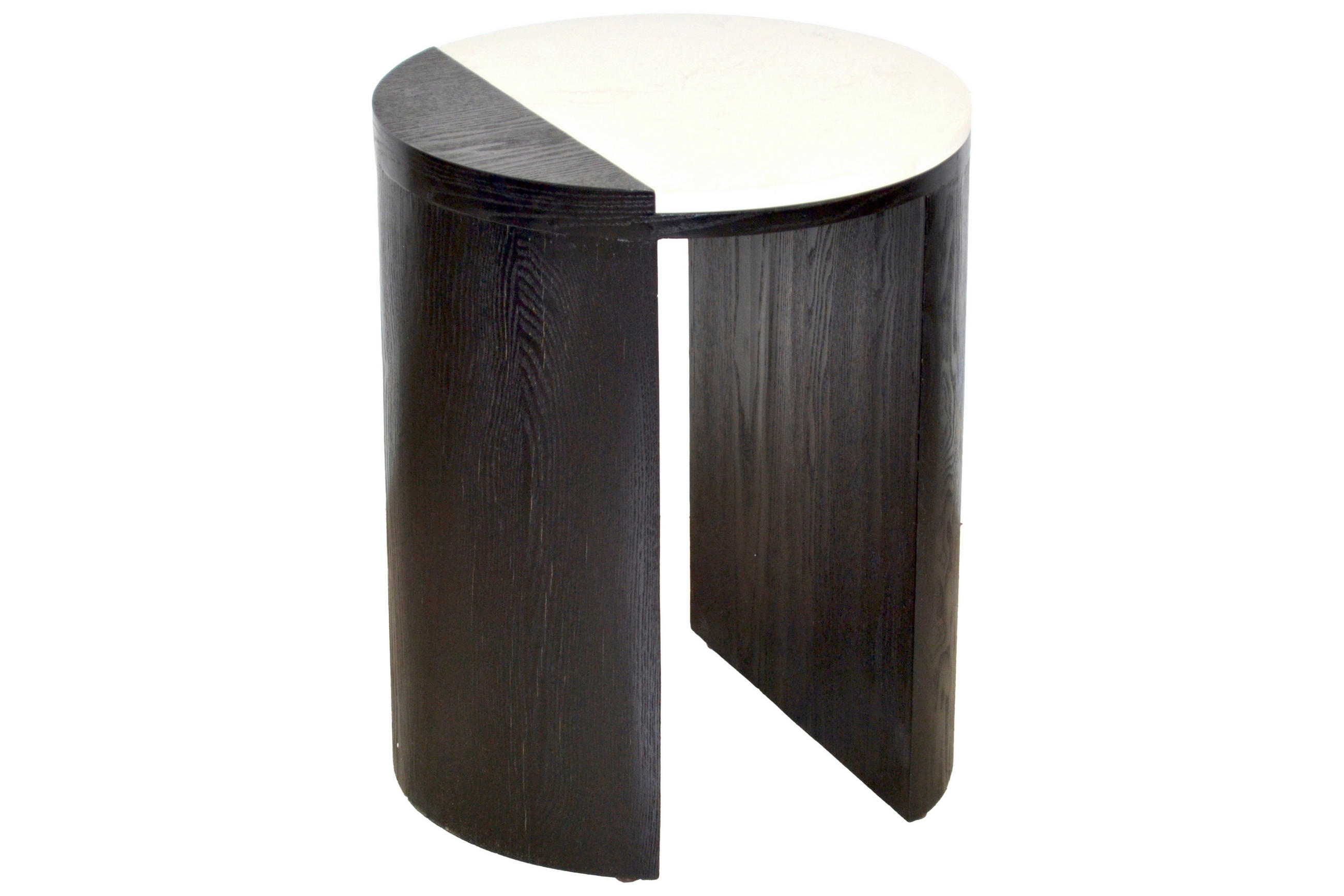 BEISTELLTISCH 40/40/48 cm Schwarz, Weiß rund  - Schwarz/Weiß, Design, Holzwerkstoff/Stein (40/40/48cm) - MID.YOU