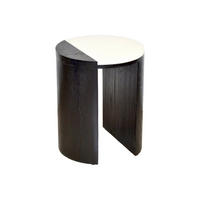 BEISTELLTISCH 40/40/48 cm Schwarz, Weiß rund  - Schwarz/Weiß, Design, Holzwerkstoff/Stein (40/40/48cm) - MID.YOU