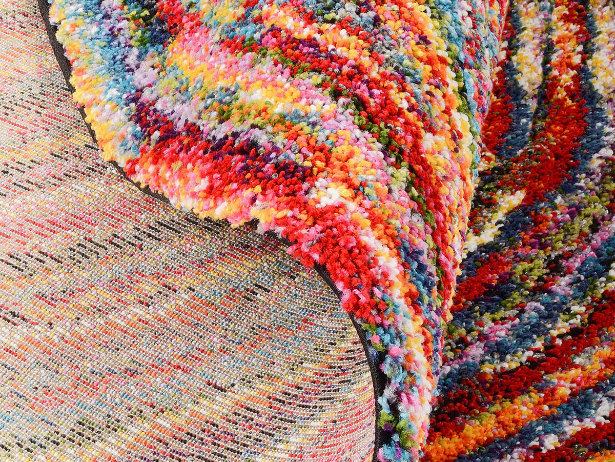 WEBTEPPICH 120 cm Sixteen round Multicolor  - Multicolor, Trend, Textil (120cm) - Novel