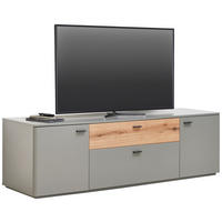 LOWBOARD  in 180/55/50 cm  - Dunkelgrau/Eichefarben, Design, Holzwerkstoff/Metall (180/55/50cm) - Stylife