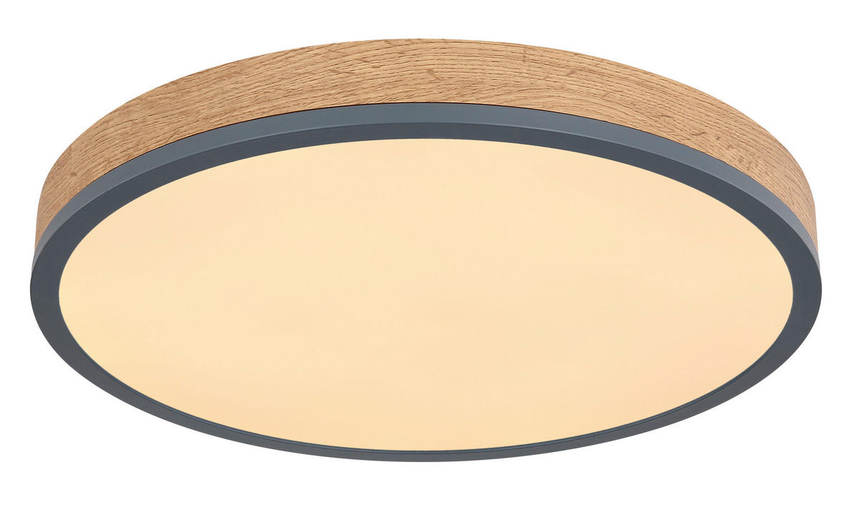 LED-DECKENLEUCHTE 45/8,5 cm   - Opal/Graphitfarben, Basics, Holzwerkstoff/Kunststoff (45/8,5cm) - Globo