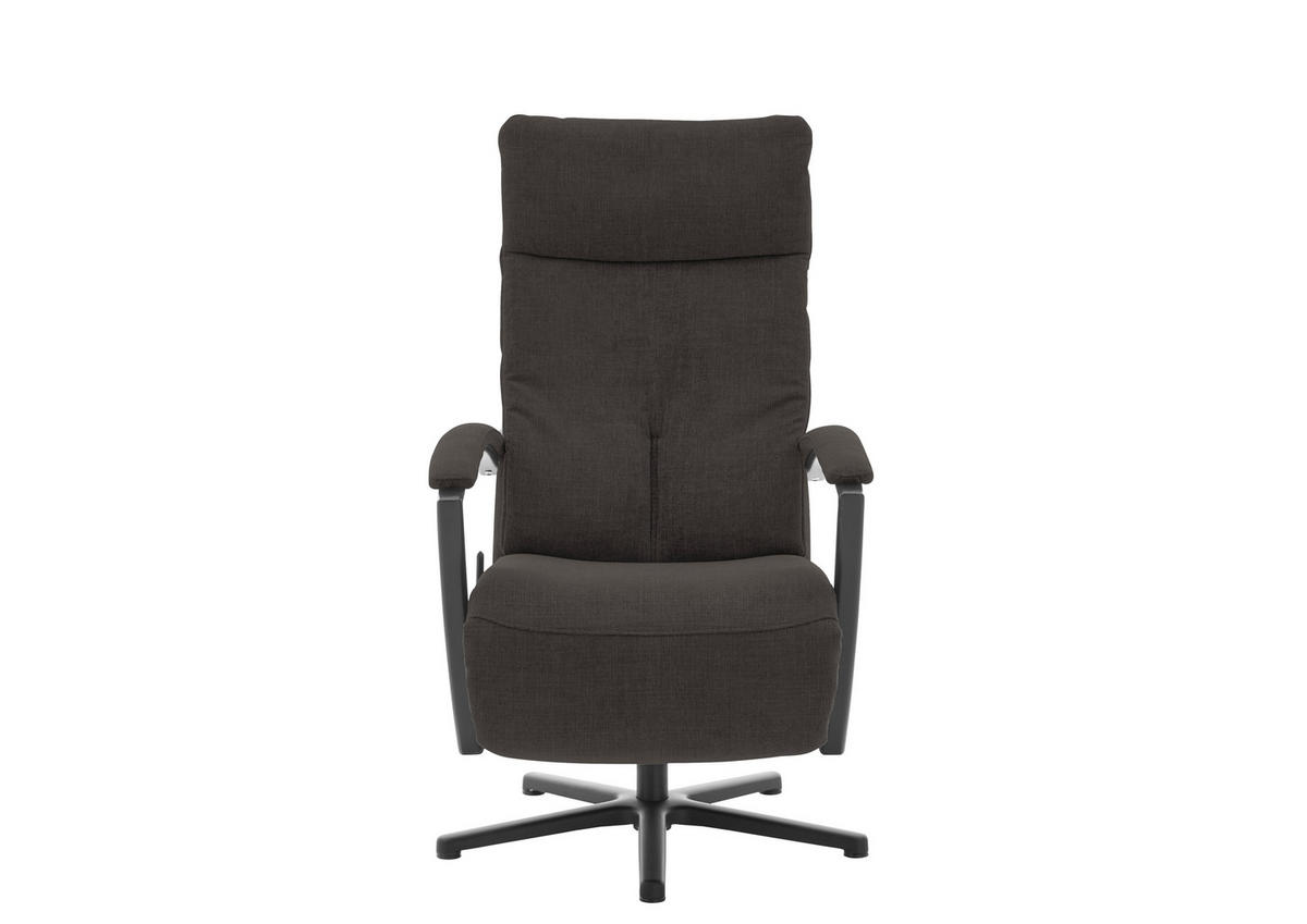 RELAXSESSEL in Textil Dunkelbraun  - Dunkelbraun/Schwarz, Design, Textil/Metall (76/110/83cm) - Beldomo Speed