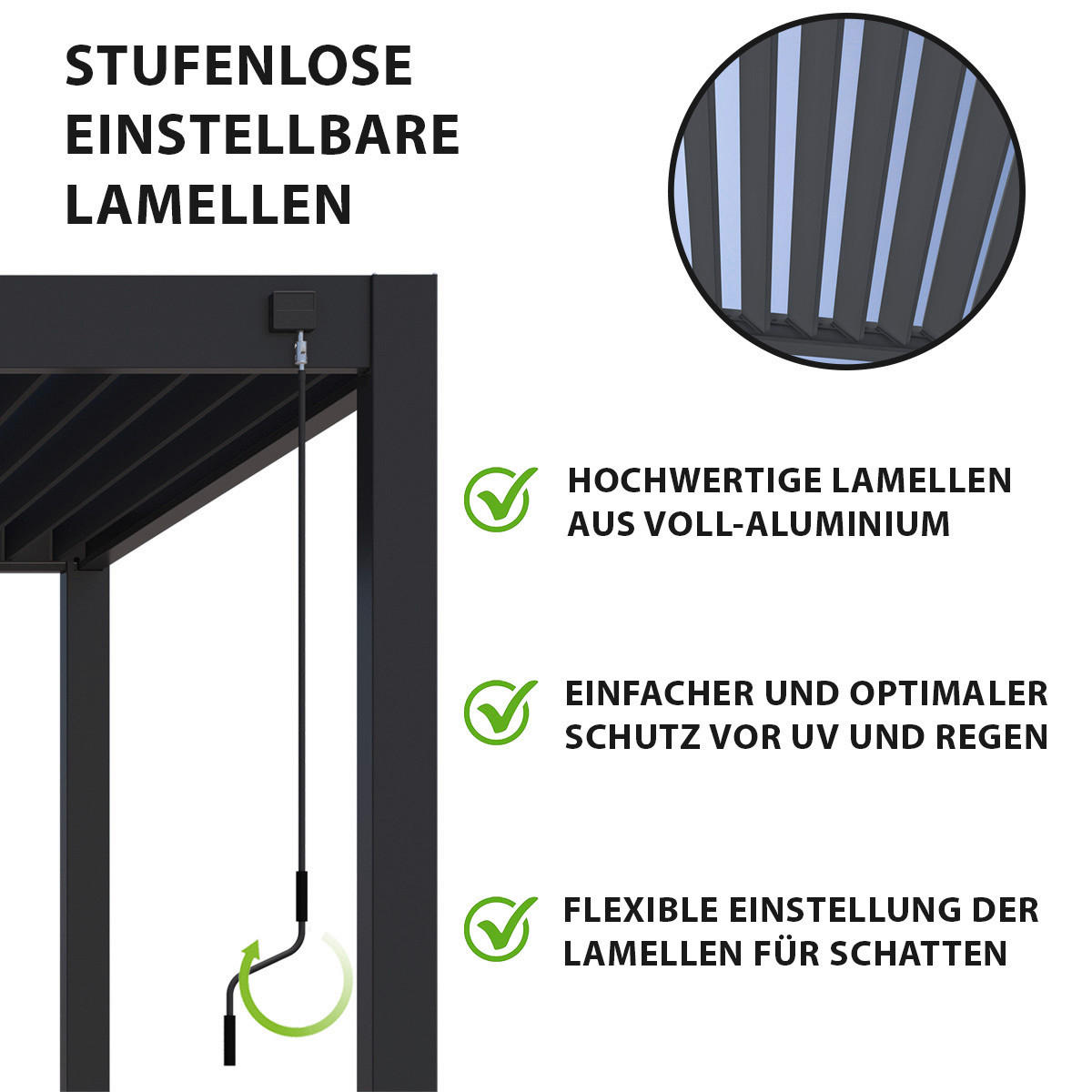 PERGOLA - Anthrazit, Basics, Metall (530/255/360cm) - Gardenson