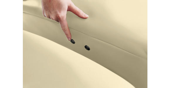 3-SITZER-SOFA Latina in Echtleder Creme   - Creme/Alufarben, Design, Leder/Metall (190/82/99cm) - Dieter Knoll